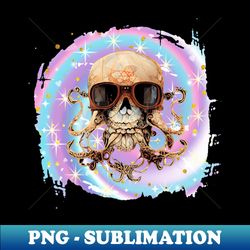 octopus skull on pastel galaxy background - premium sublimation digital download - bold & eye-catching