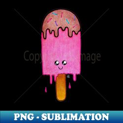 Cute Popsicle - Melting Kawaii Ice Cream Pop - Retro PNG Sublimation Digital Download - Create with Confidence