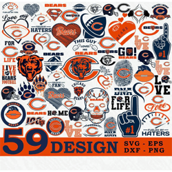 59 Chicago Bears Svg Bundle, Bears Svg, Bears Png,Chicago Bears Logo,