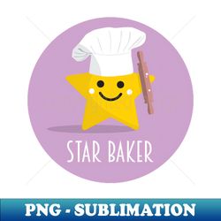 Cute Star Baker With Rolling Pin - Lilac - Png Transparent Digital Download File For Sublimation - Revolutionize Your Designs