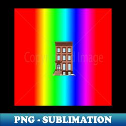 Rainbow Pride Brownstone House - Vintage Sublimation PNG Download - Revolutionize Your Designs