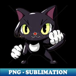 BLACK CAT BOXING - Retro PNG Sublimation Digital Download - Bold & Eye-catching