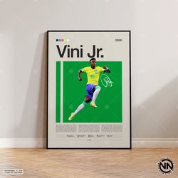 Vinicius Junior Poster, Real Madrid Poster, Soccer Gifts, Sports Poster, Football Player Poster, Soccer Wall Art, Sports