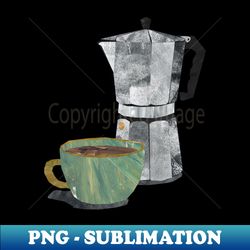 Coffee Combo moka pot and cup - Modern Sublimation PNG File - Add a Festive Touch to Every Day