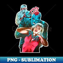 Lab monster attacks desperate woman - Modern Sublimation PNG File - Instantly Transform Your Sublimation Projects