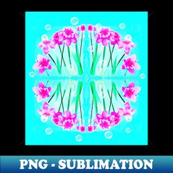 reflections floral and bubble pattern - vintage sublimation png download - stunning sublimation graphics