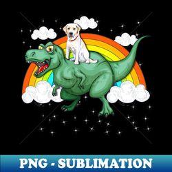 T Rex Dinosaur Riding Labrador Dog - Vintage Sublimation PNG Download - Stunning Sublimation Graphics