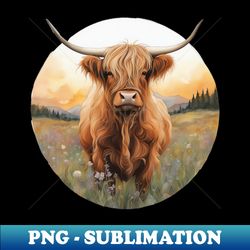 Highland Cow - Premium PNG Sublimation File - Perfect for Sublimation Art