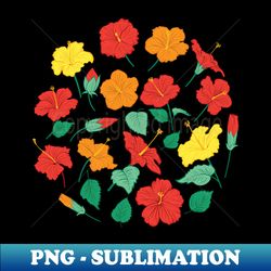 Hibiscus Circle - Aesthetic Sublimation Digital File - Bold & Eye-catching