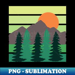 mountain landscape illustration - png transparent digital download file for sublimation - perfect for creative projects