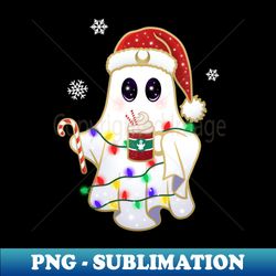 Holiday Ghost Peppermint Mocha Latte - Stylish Sublimation Digital Download - Fashionable and Fearless