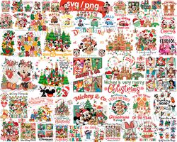 Disney Christmas Bundle SVG PNG, Disney Christmas Mouse And Friends Png Svg, Disney Xmas Svg Png, Christmas Tree Svg