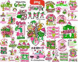 Disney Retro Pink Christmas SVG PNG Bundle, Disney Pink Christmas png, Disney Christmas Svg, Grinch Bundle Svg Png