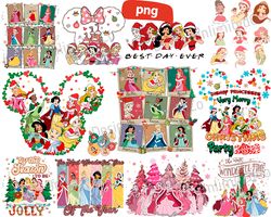 Disney Christmas Princess Png Bundle, Disney Merry Christmas Png, DisnChristmas Png, Disney Princesses svg
