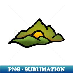 green landscape doodle art - unique sublimation png download - revolutionize your designs