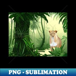 Lion in the Jungle - High-Quality PNG Sublimation Download - Unleash Your Inner Rebellion