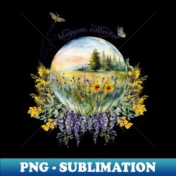 blossom collector wildflower meadow crystal ball - png transparent sublimation design - defying the norms