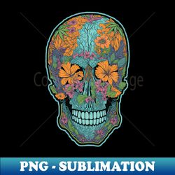 tropical escape skull tee black inserted - decorative sublimation png file - perfect for creative projects