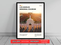 Los Angeles Memorial Coliseum USC Trojans Poster NCAA Stadium Poster Oil Painting Modern Art Travel