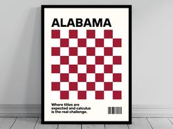 University of Alabama Crimson Tide Football Fan Alabama Football Poster Funny Crimson Tide College Stadium Poster Travel