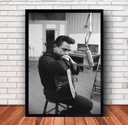 Johnny Cash Music Poster Canvas Wall Art Family Decor, Home Decor,Frame Option-1
