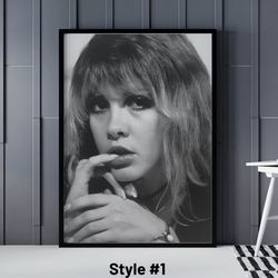 Stevie Nicks Poster, Stevie Nicks Young Smoking Poster, Stevie Nicks Black and White, 60s and 70s Poster, Stevie Nicks P