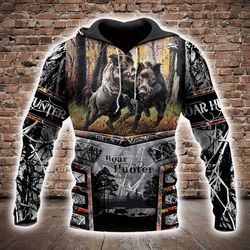 Boar Hunting All Over Printed Hoodie V301216