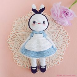 cotton candy bunny in wonderland, crochet pattern doll amigurumi doll layla, amigurumi suitcase, amigurumi base,, ebook