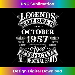 65th Birthday Gift Legends Born In October 1957 65 Yrs O - Classic Sublimation PNG File - Immerse in Creativity with Every Design