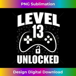13th Birthday Gaming Gamer 13 Years Old Bd - Futuristic PNG Sublimation File - Customize with Flair