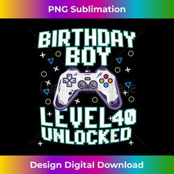 40th Birthday Boy Video Gamer Gaming 40 Years Old - Sublimation-Optimized PNG File - Rapidly Innovate Your Artistic Vision