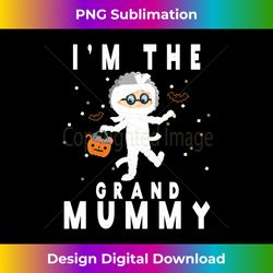 Funny Grandma Halloween I'm The Grand Mummy Long Sl - Eco-Friendly Sublimation PNG Download - Enhance Your Art with a Dash of Spice