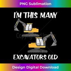 Kids I'm this many Excavators Old Boy 2nd Birthday 2 Years - Bohemian Sublimation Digital Download - Access the Spectrum of Sublimation Artistry