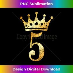 Crown Number 5 (Antique Yellow) 5th Birthd - Classic Sublimation PNG File - Infuse Everyday with a Celebratory Spirit