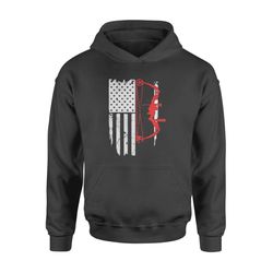 bow hunting hoodie usa flag american patriotic deer gift &8211 standard hoodie