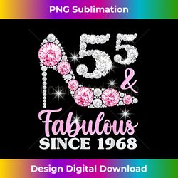 55th Birthday Shirts For Women, 55 And Fabulous Since - Sleek Sublimation PNG Download - Crafted for Sublimation Excellence