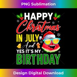 Happy Christmas In July & Yes It's My Birthday Watermel - Minimalist Sublimation Digital File - Lively and Captivating Visuals