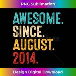 9 Year Old Awesome Since August 2014 9th Birt - Futuristic PNG Sublimation File - Challenge Creative Boundaries