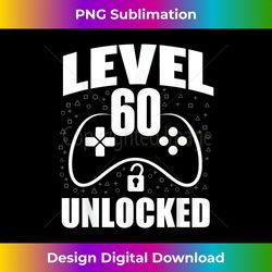 60th Birthday Gaming Gamer 60 Years Old - Eco-Friendly Sublimation PNG Download - Lively and Captivating Visuals