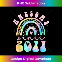 Awesome Since 2011 11 Year Old Rainbow Tie Dye 11th Birt - Edgy Sublimation Digital File - Enhance Your Art with a Dash of Spice