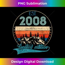 14 Year Old Birthday Gifts EST 2008 Vintage Limited Edi - Deluxe PNG Sublimation Download - Spark Your Artistic Genius