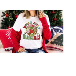 Holly Jolly Grinchmas Christmas Shirt, The Grinch Christmas Shirt, Grinchmas Shirt, Face Shirt, Family Christmas Shirts,