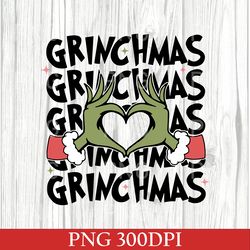 Cute Christmas PNG, Grinch PNG, Dr. Seuss Outfit PNG, Christmas Gifts PNG, Heart Hands Graphic PNG, Xmas Womens Clothing