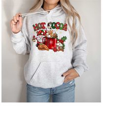 Hot Cocoa And Christmas Movies Sweatshirt, Women's Christmas Sweater, Hot Chocolate Hoody, Hot Cocoa Drinks Hoodie, Chri