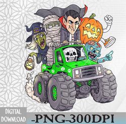 Halloween Skeleton Zombie Monster Truck Vampire PNG, Digital Download