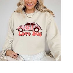Love Bug Sweatshirt, Vintage Car Sweater, Vintage Sweatshirt, Car Hoodie, Classic Car Sweater, Vintage Car Lover, Valent