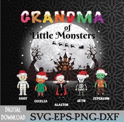 Personalized Christmas Grandma Little Monster Claus Png, Custom Christmas Grandma Nana Grandma With Monster Kids Png, 20