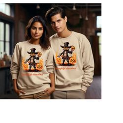Pumpkin Shootout Cowboy Halloween Sweatshirt, Halloween Hoodie, Halloween Sweater, 2023 Happy Halloween, Retro Spooky Se