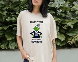 I Hate People - But I Love My Cowboys Shirt, Grinch Cowboys Shirt, Vintage Cowboys Football Shirt, Graphic Tee