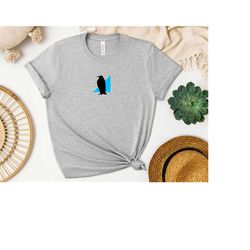 Minimalist Penguin Shirt, Minimal Shirt, Animal Shirt, Funny Penguin Tee, Penguin Shirt, Animal Lover Tee, Women Short S